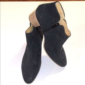 NWOT Smooth Suede Black Leather Bootie